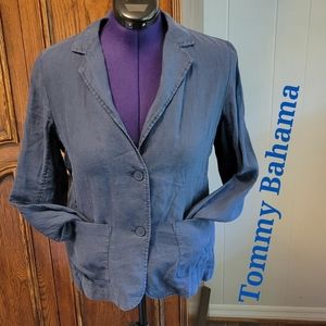 ❣️HP❣️Tommy Bahama women's 100% linen navy blazer jacket sz: M NWOT